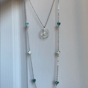 FREE‼️ 2 Silver Peace Necklaces
